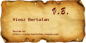 Viosz Bertalan névjegykártya
